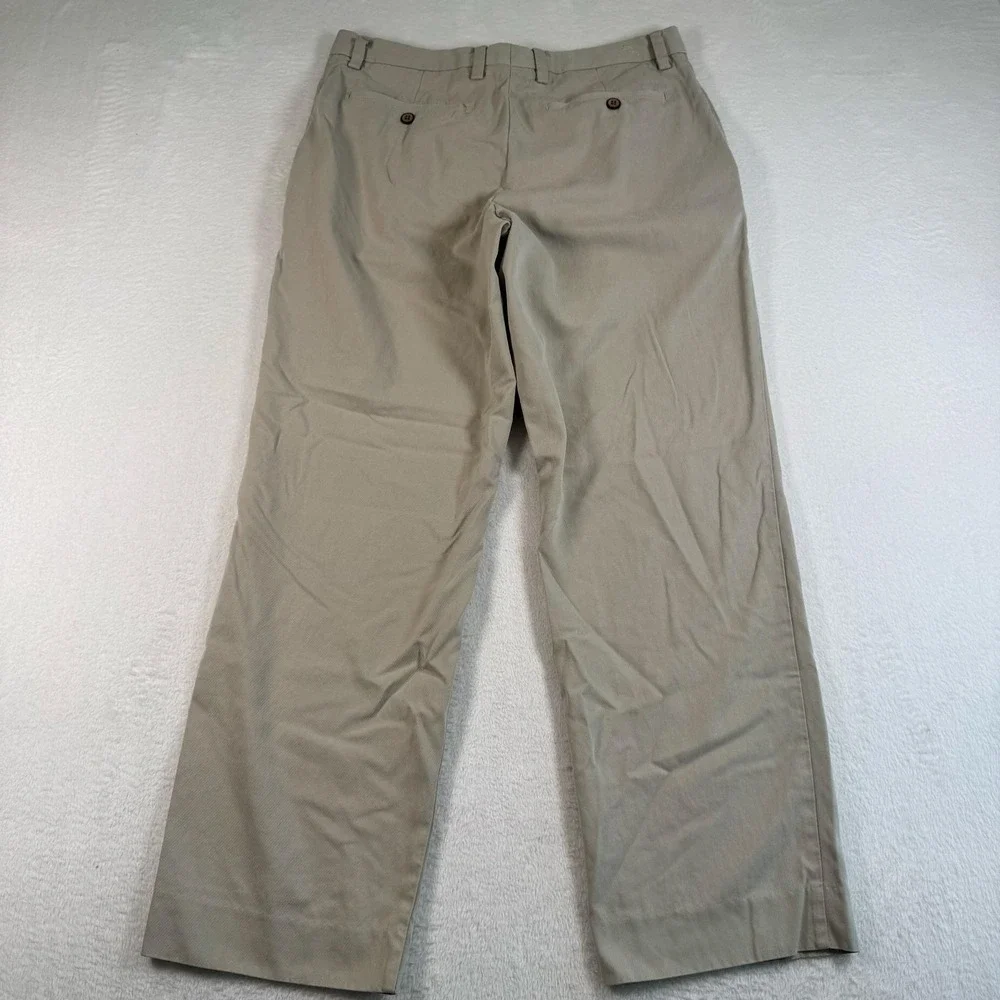 Tommy Bahama Pants Mens 33x30 Beige Silk Blend Chino‎ Flat Front Straight Casual